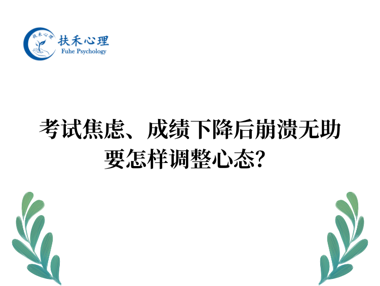 考试焦虑、成绩下降后崩溃无助，要怎样调整心态？